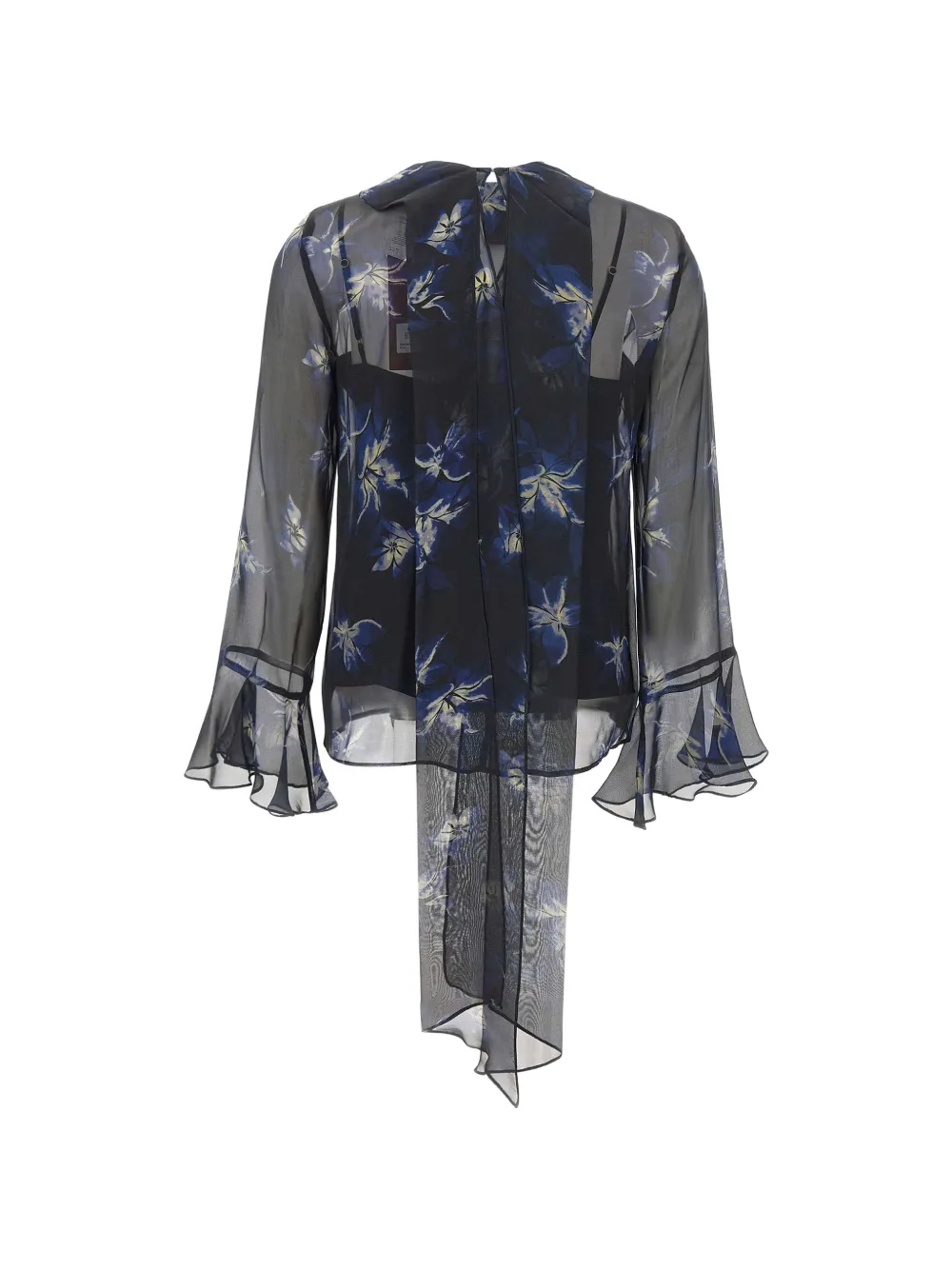 Max Mara Zijden blouse met bloemenprint Zwart