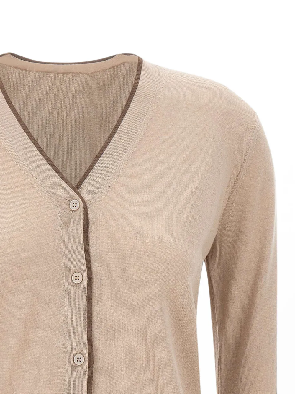 'S Max Mara Vest met contrasterende afwerking en V-hals Beige