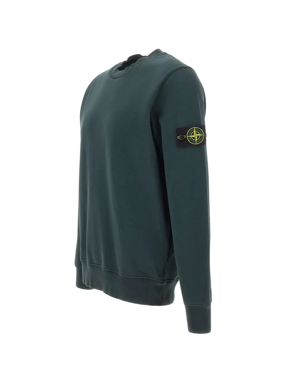 Stone Island 610060 regular-fit sweater met ronde hals en raglan mouwen van biologisch katoenen-fleece Groen