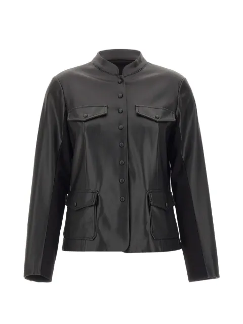 ELENA MIRÒ faux-leather panelled jacket