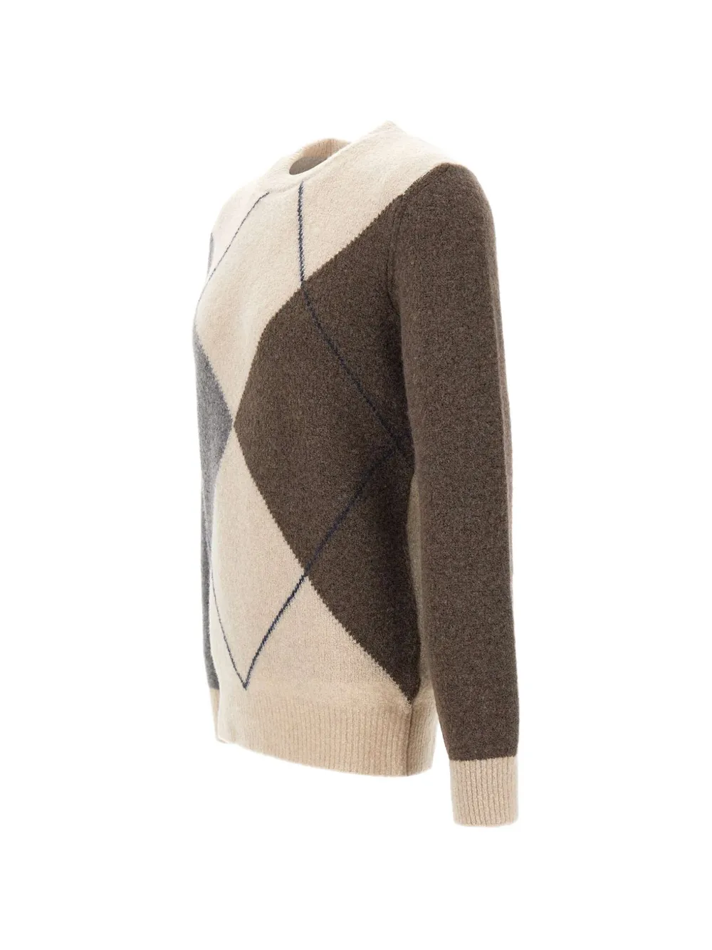 Kangra Trui met ronde hals en argyle-patroon Veelkleurig
