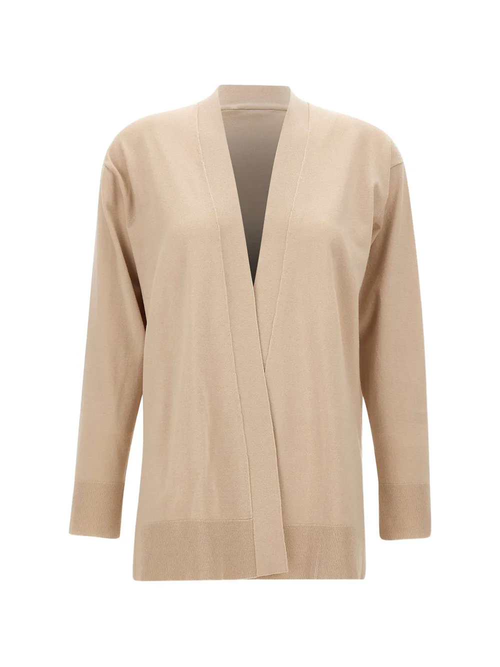 ELENA MIRÒ side-slit open-front cardigan - Nude