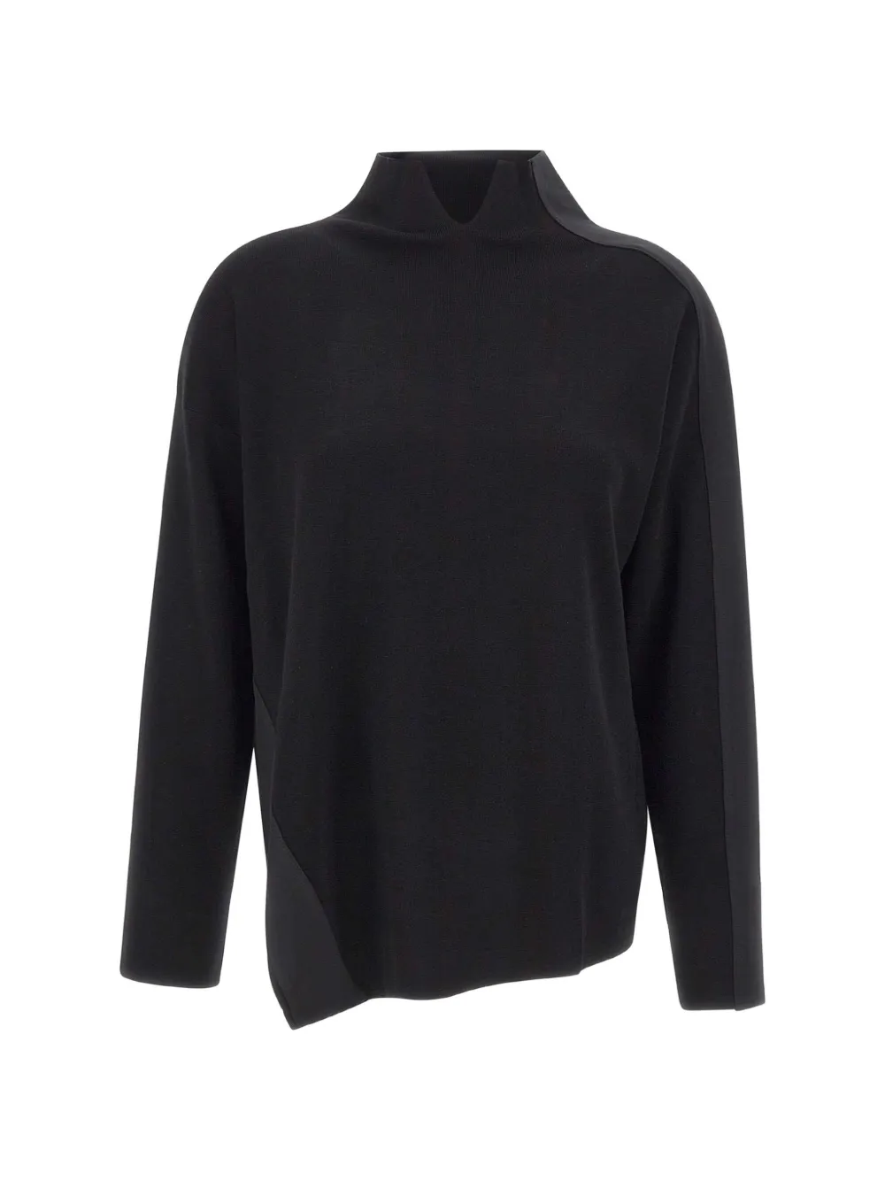 ELENA MIRÒ asymmetrical-hem high-neck sweater - Nero