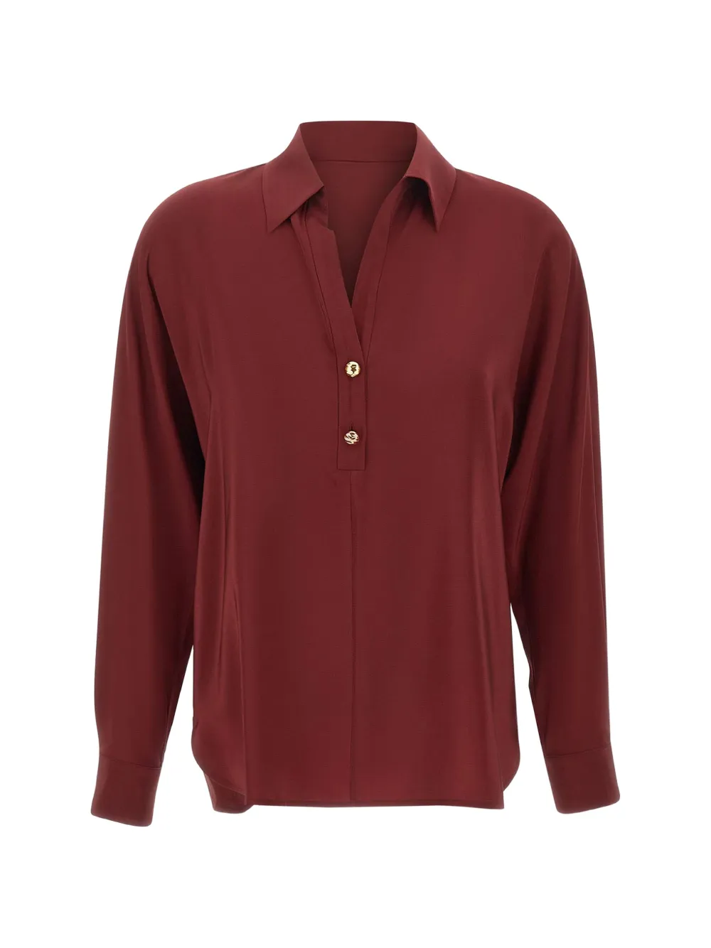 Max Mara hammered-button silk blouse - Rosso