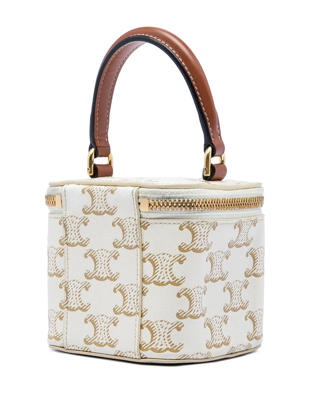 Celine Pre-Owned 2023 Mini Triomphe Coated Canvas Vanity Case