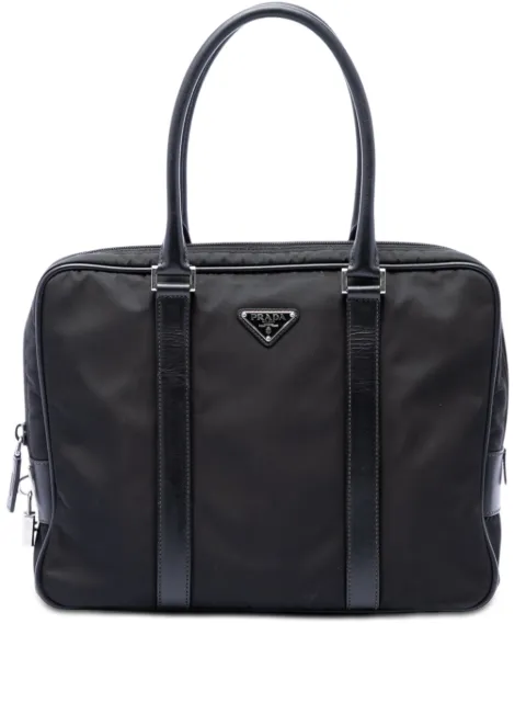 Prada Pre-Owned 2013-2026 Saffiano Trimmed Tessuto business bag