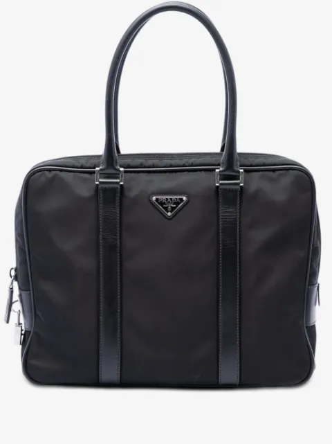 Prada Pre-Owned 2013-2026 Saffiano Trimmed Tessuto business bag