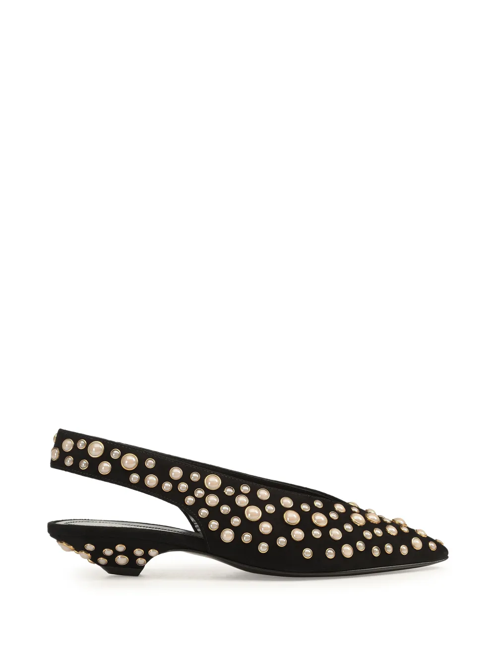 Sergio Rossi Beak Slingback-Pumps mit Perlenverzierung - Schwarz