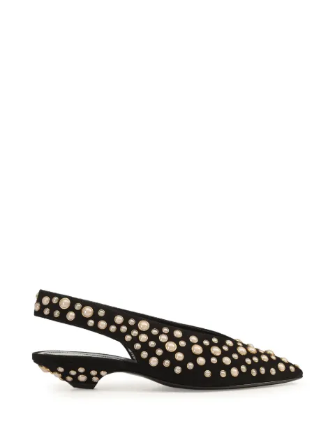 Sergio Rossi Beak pearl-embellished slingback pumps