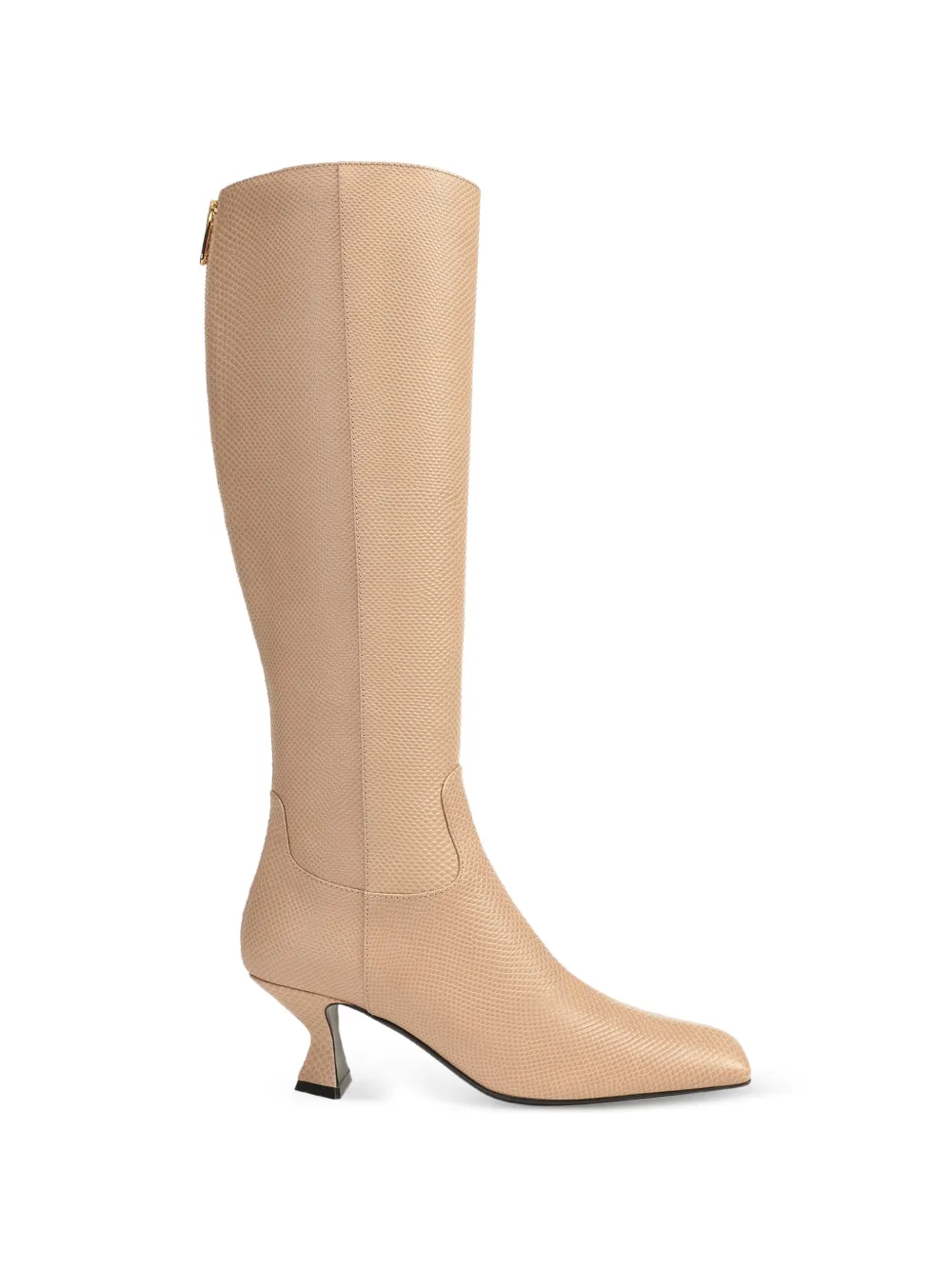 Sergio Rossi Sculpt lizard-effect leather boots - Nude