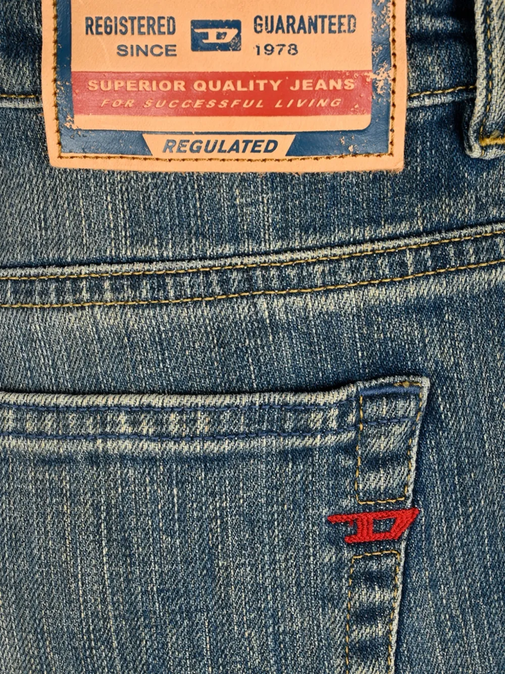 Diesel washed straight-leg jeans Blauw