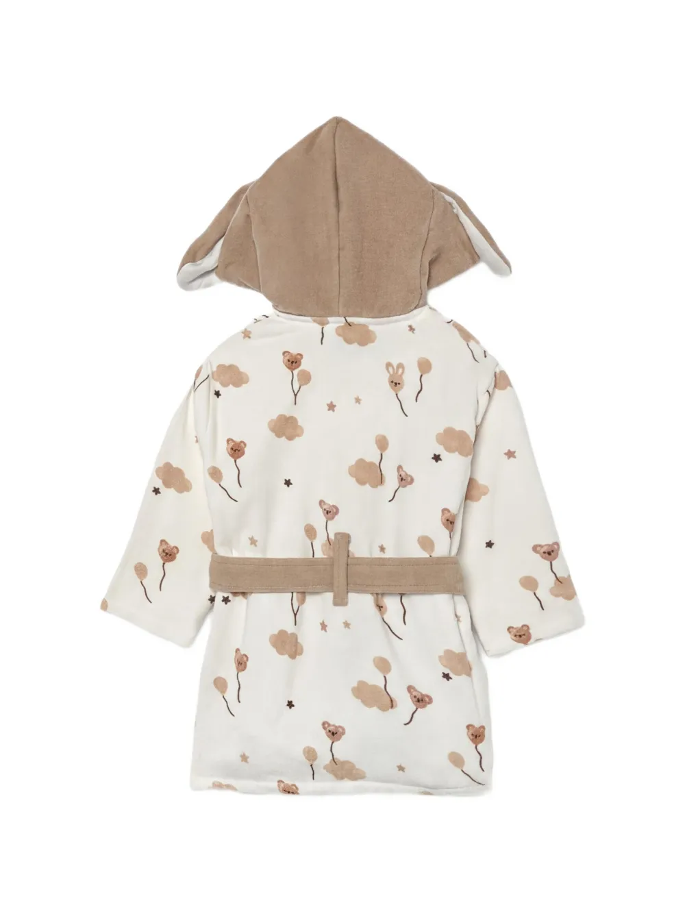 Mayoral Badjas met capuchon en grafische print Beige