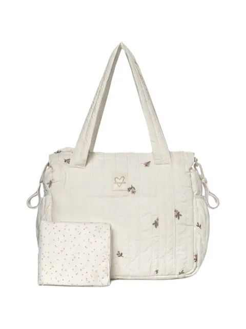 Mayoral floral-embroidered quilted changing bag
