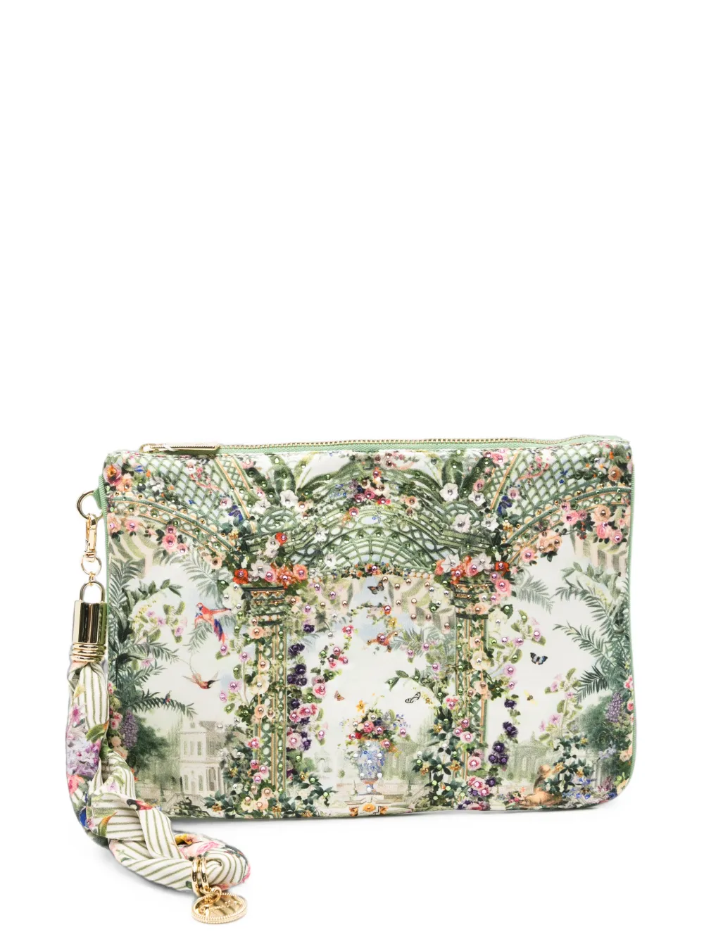 Camilla Scarf floral-print silk-scarf clutch bag - Grün