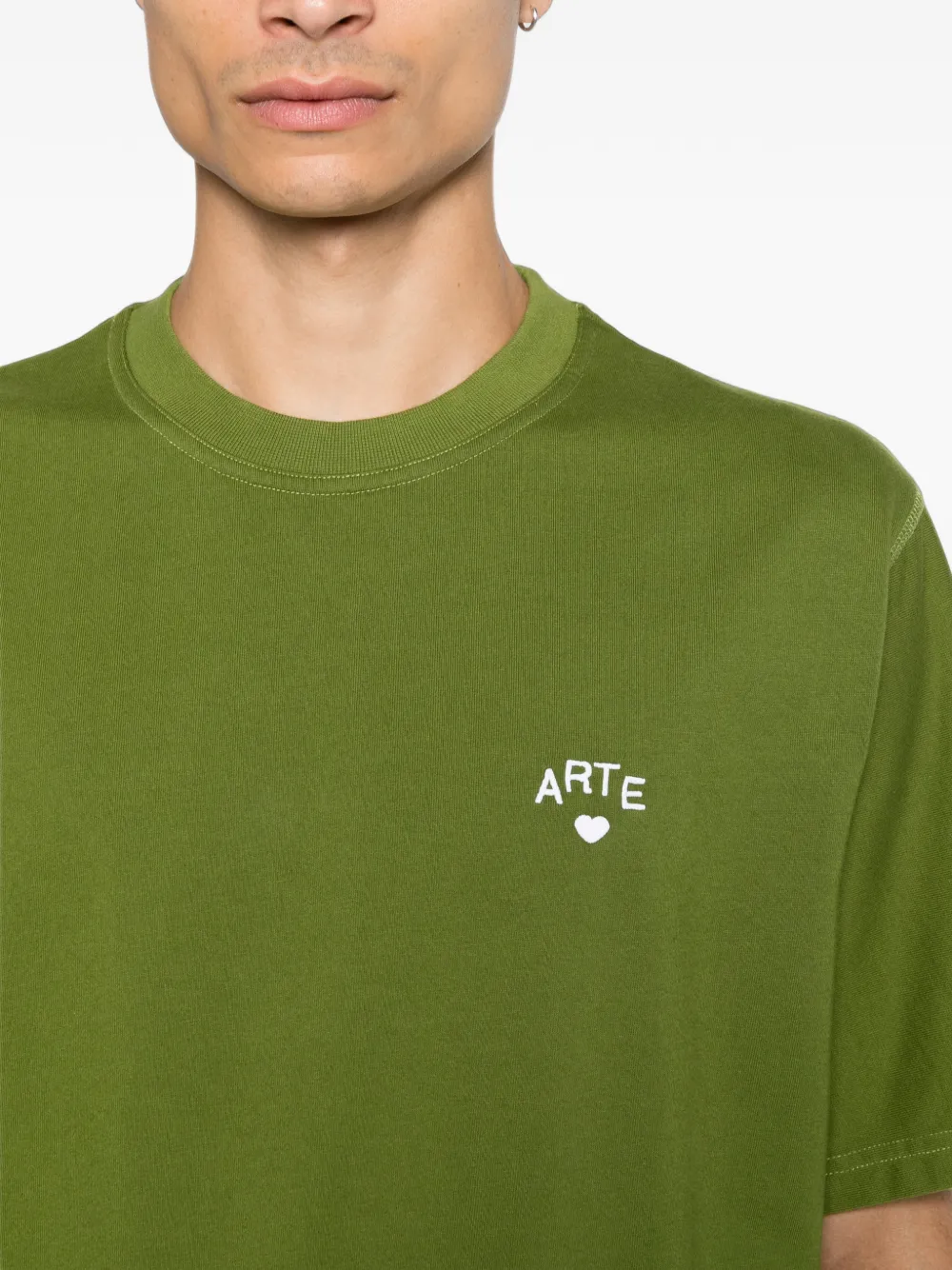 Arte Antwerp T-shirt met geborduurd logo Groen