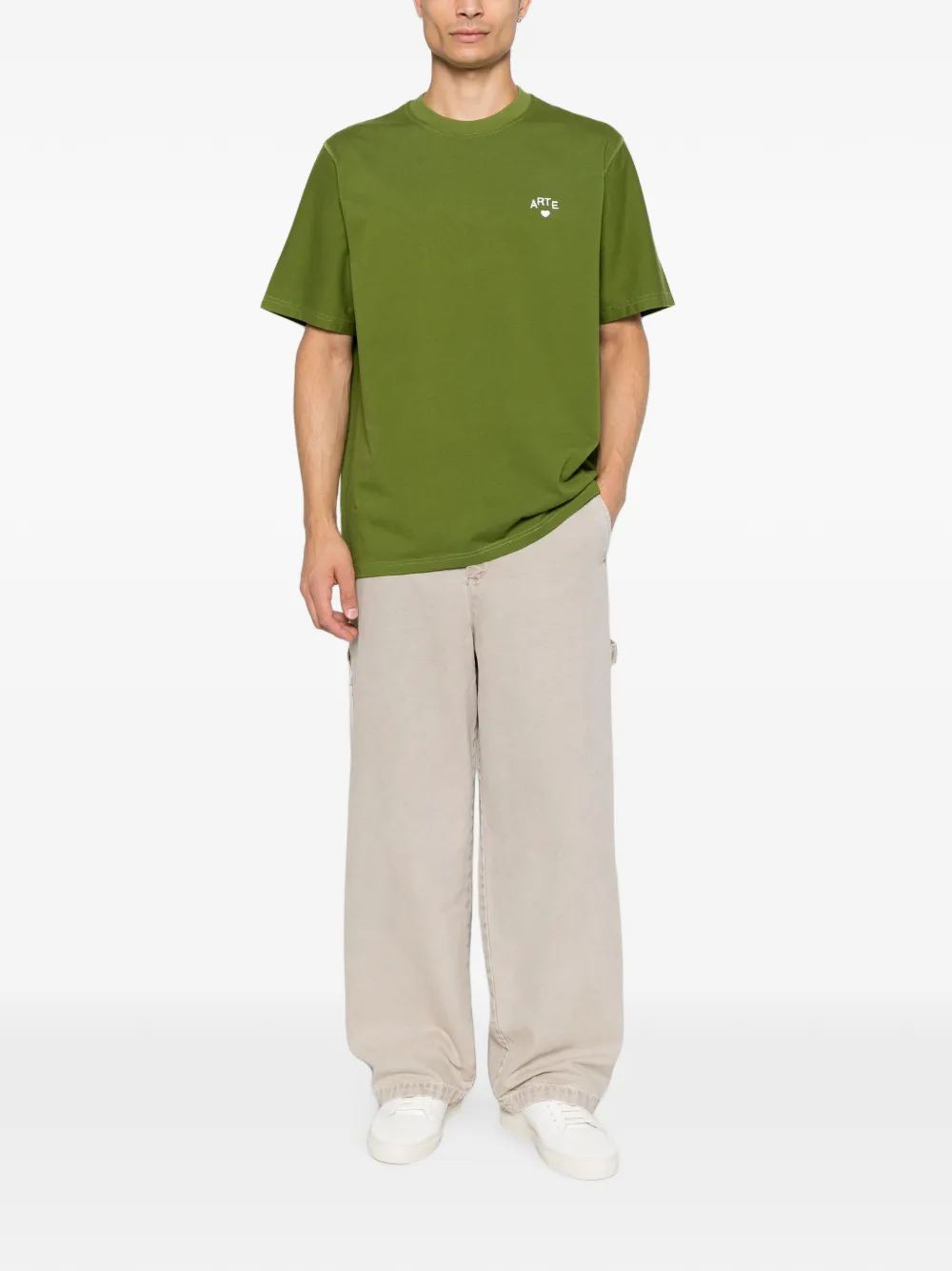 Arte Antwerp T-shirt met geborduurd logo Groen