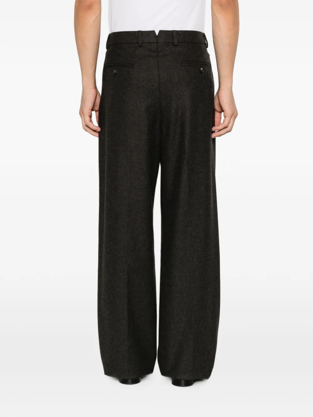 Emporio Armani Plooibroek met wijde pijpen Bruin