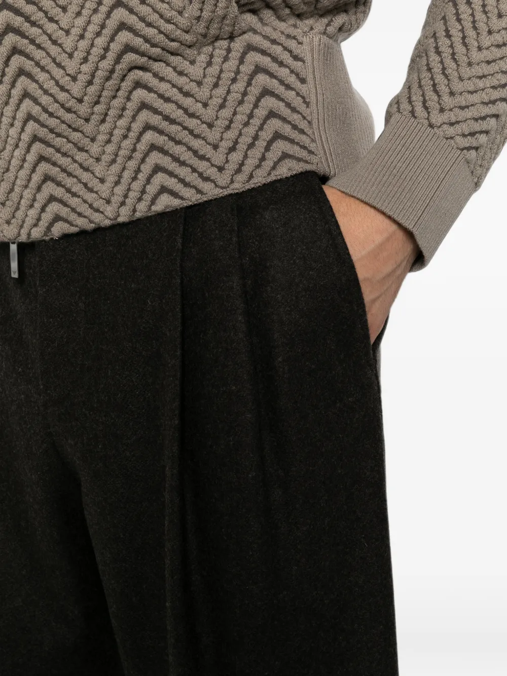 Emporio Armani Plooibroek met wijde pijpen Bruin