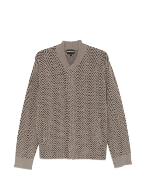 Emporio Armani chevron-knit lightweight jacket