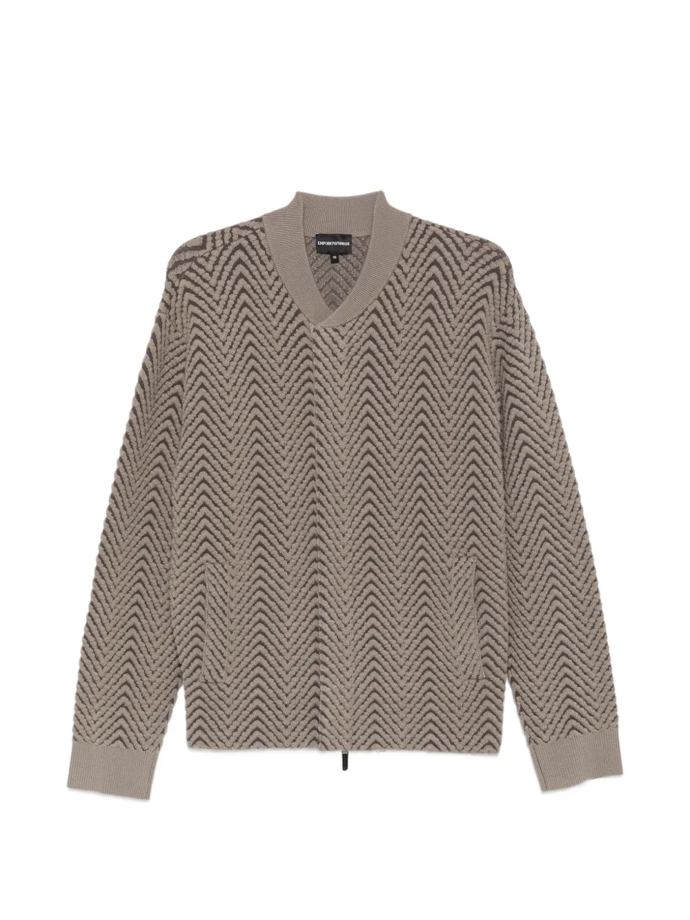 Emporio Armani chevron-knit lightweight jacket - Toni neutri
