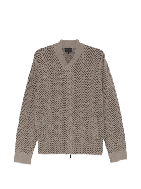 Emporio Armani chevron-knit lightweight jacket