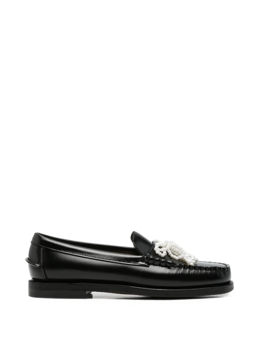 Sebago faux-pearl bow-embellished loafers - Nero