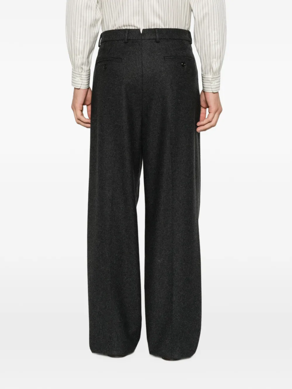 Emporio Armani Plooibroek met wijde pijpen Grijs