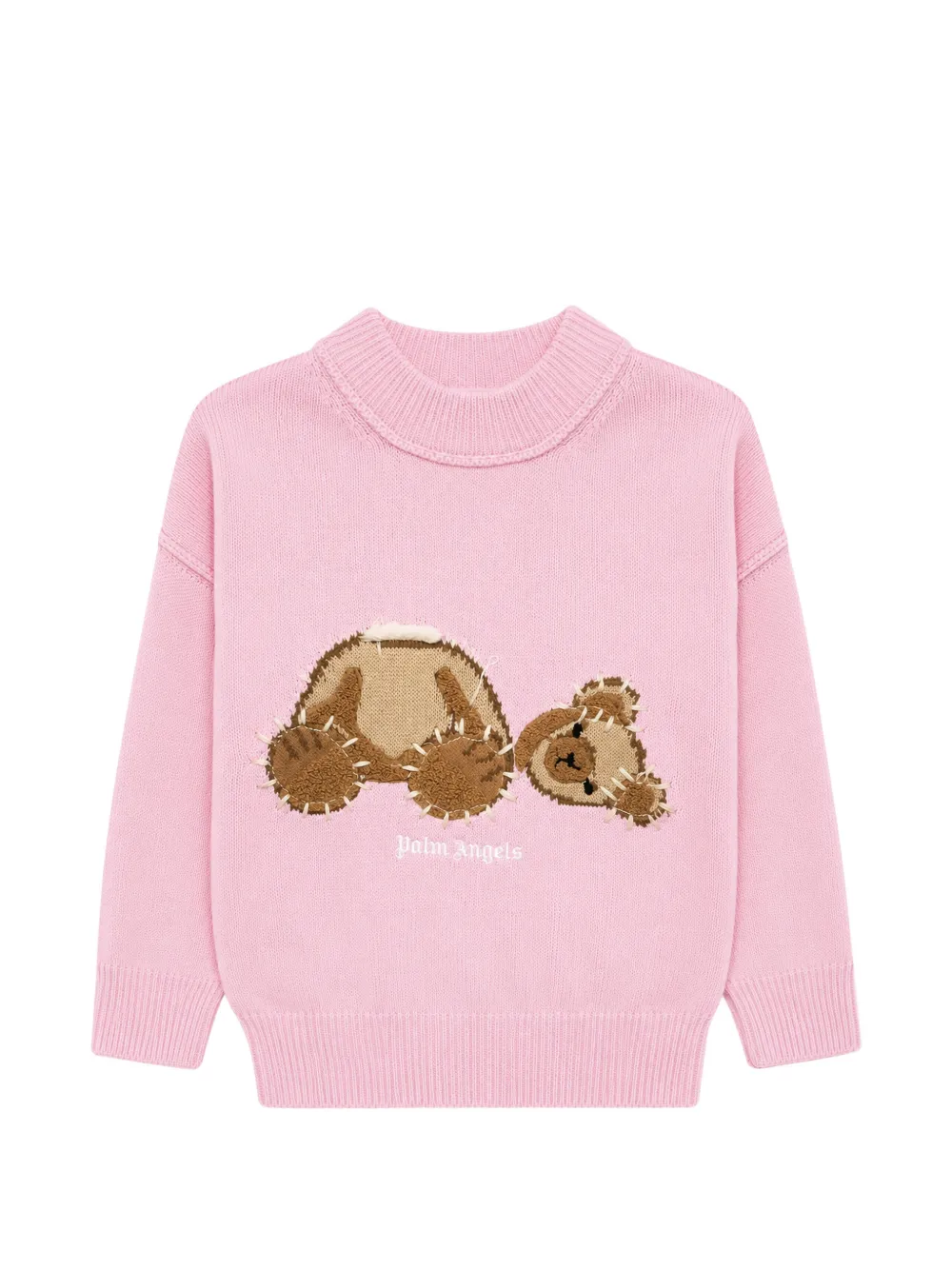 Palm Angels Kids Bear-patch sweater - Rosa
