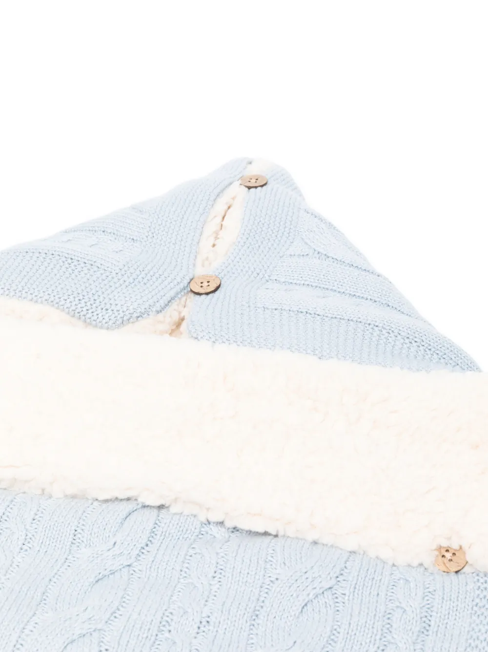 Mayoral Kabelgebreide babydeken met capuchon Blauw