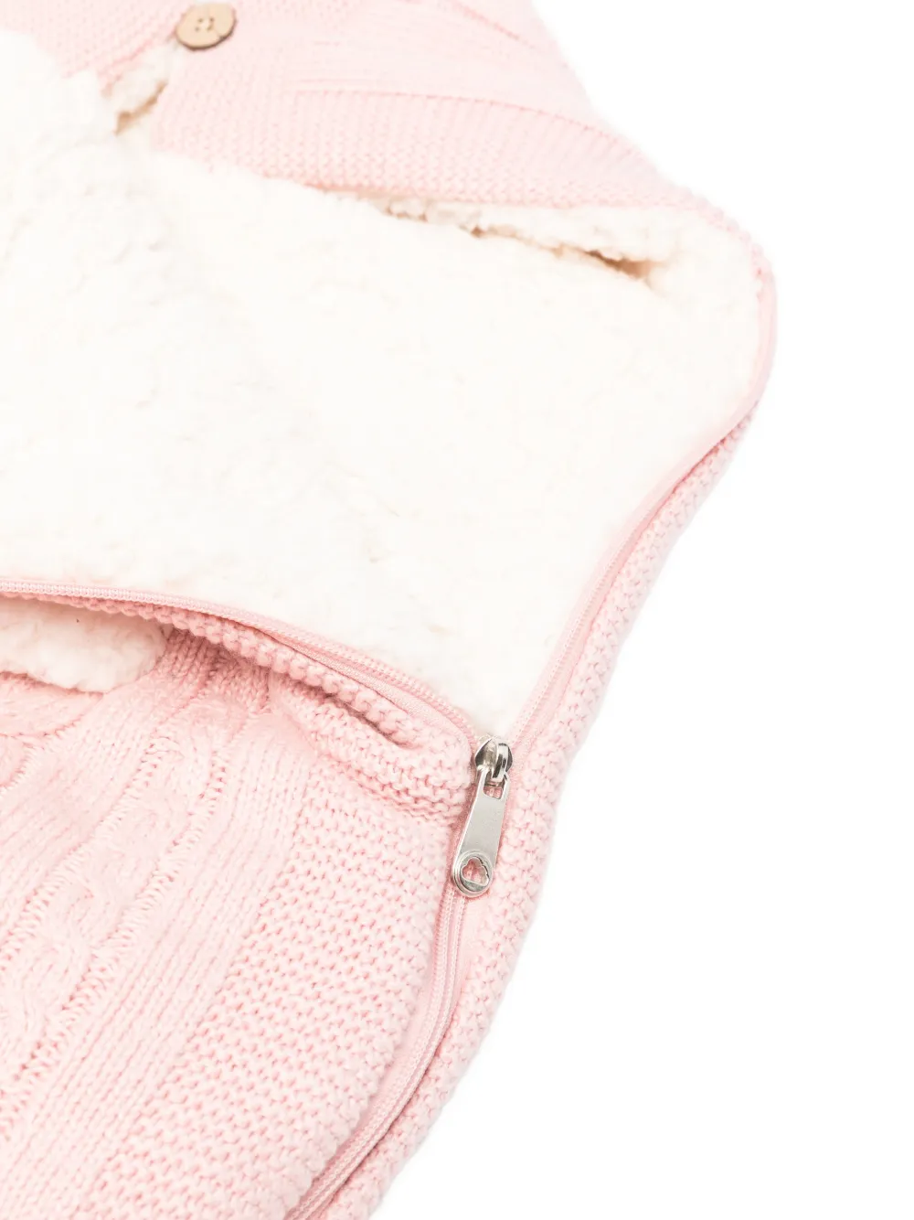 Mayoral Kabelgebreide slaapzak met capuchon Roze
