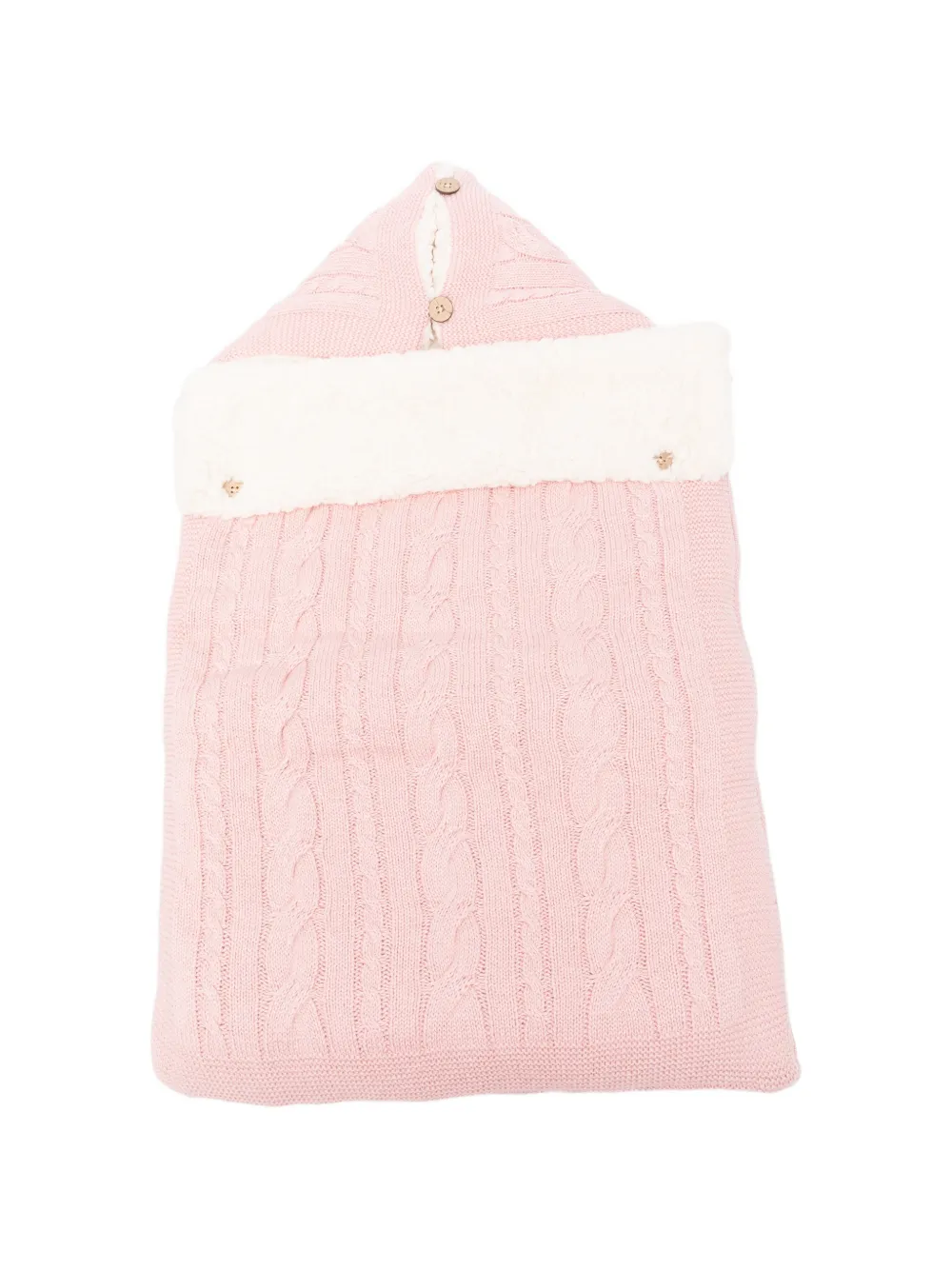 Mayoral cable-knit hooded sleeping bag - Rosa
