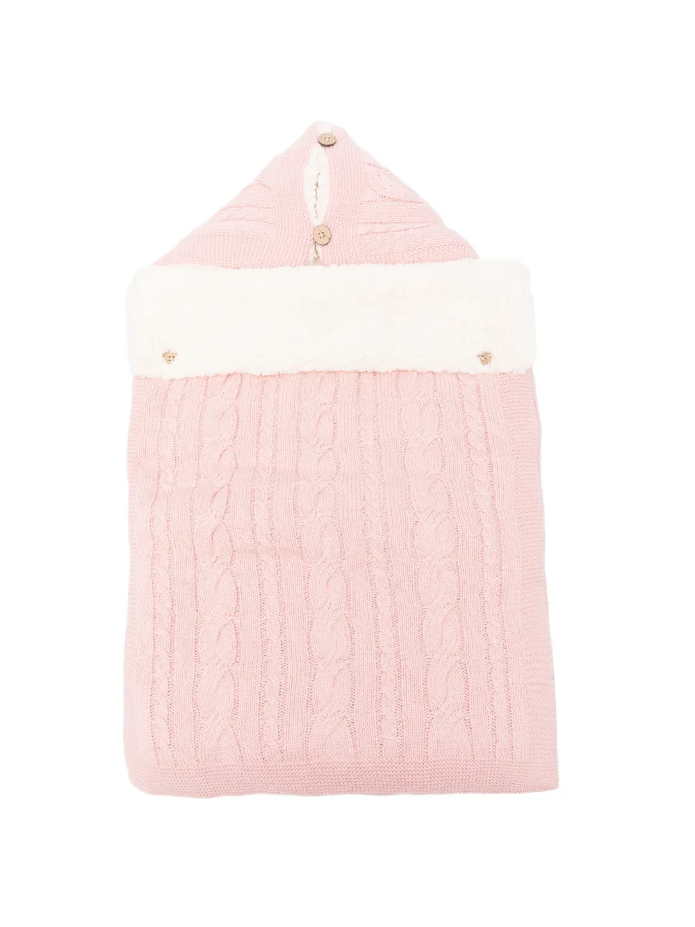 Mayoral cable-knit hooded sleeping bag - Rosa