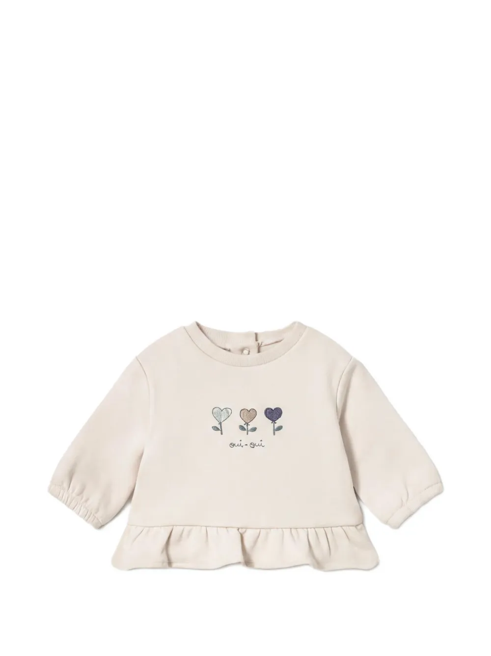 Mayoral heart-embroidered gilet, T-shirt and trousers set - Blu