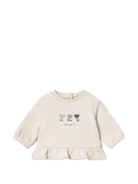 Mayoral heart-embroidered gilet, T-shirt and trousers set 