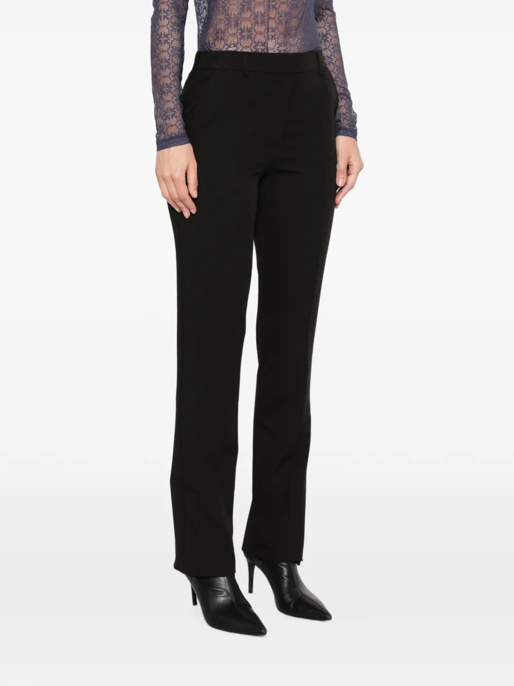 Patrizia Pepe Pantalon met logoplakkaat Zwart