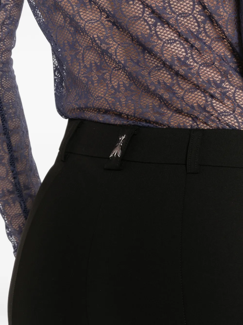 Patrizia Pepe Pantalon met logoplakkaat Zwart