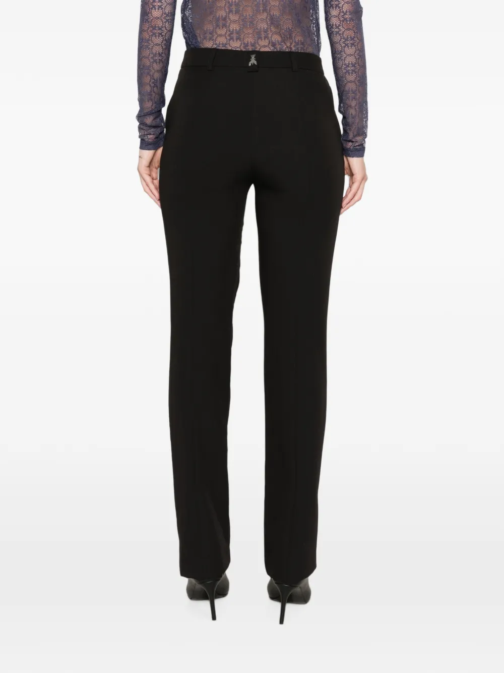 Patrizia Pepe Pantalon met logoplakkaat Zwart