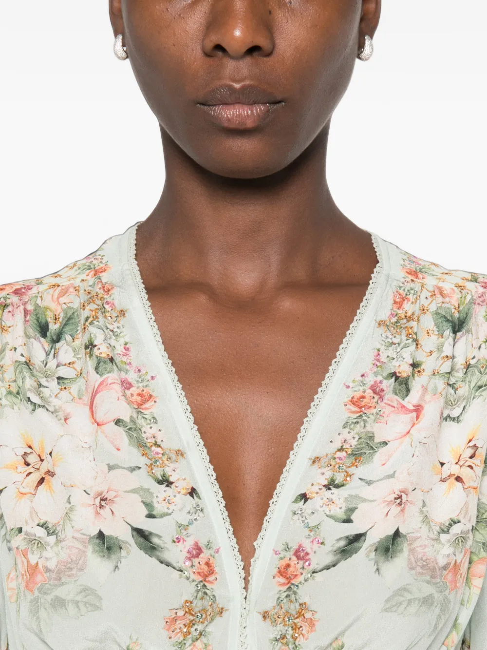 Camilla Maxi-jurk met bloemenprint Groen