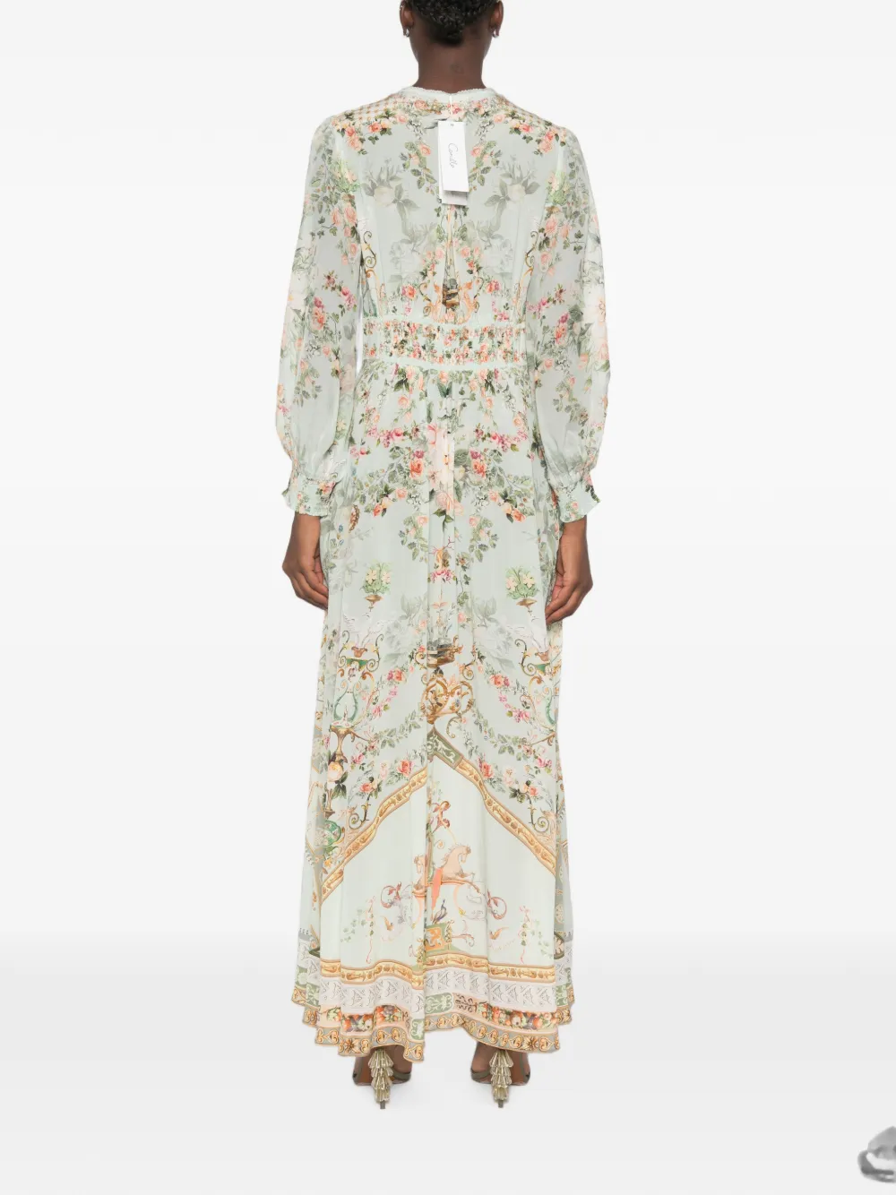 Camilla Maxi-jurk met bloemenprint Groen