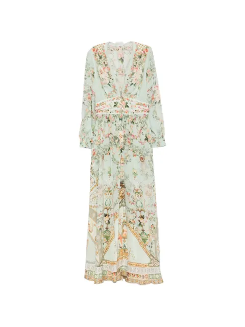 Camilla floral-print V-neck maxi dress