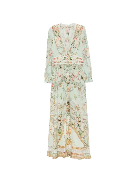 Camilla floral-print V-neck maxi dress