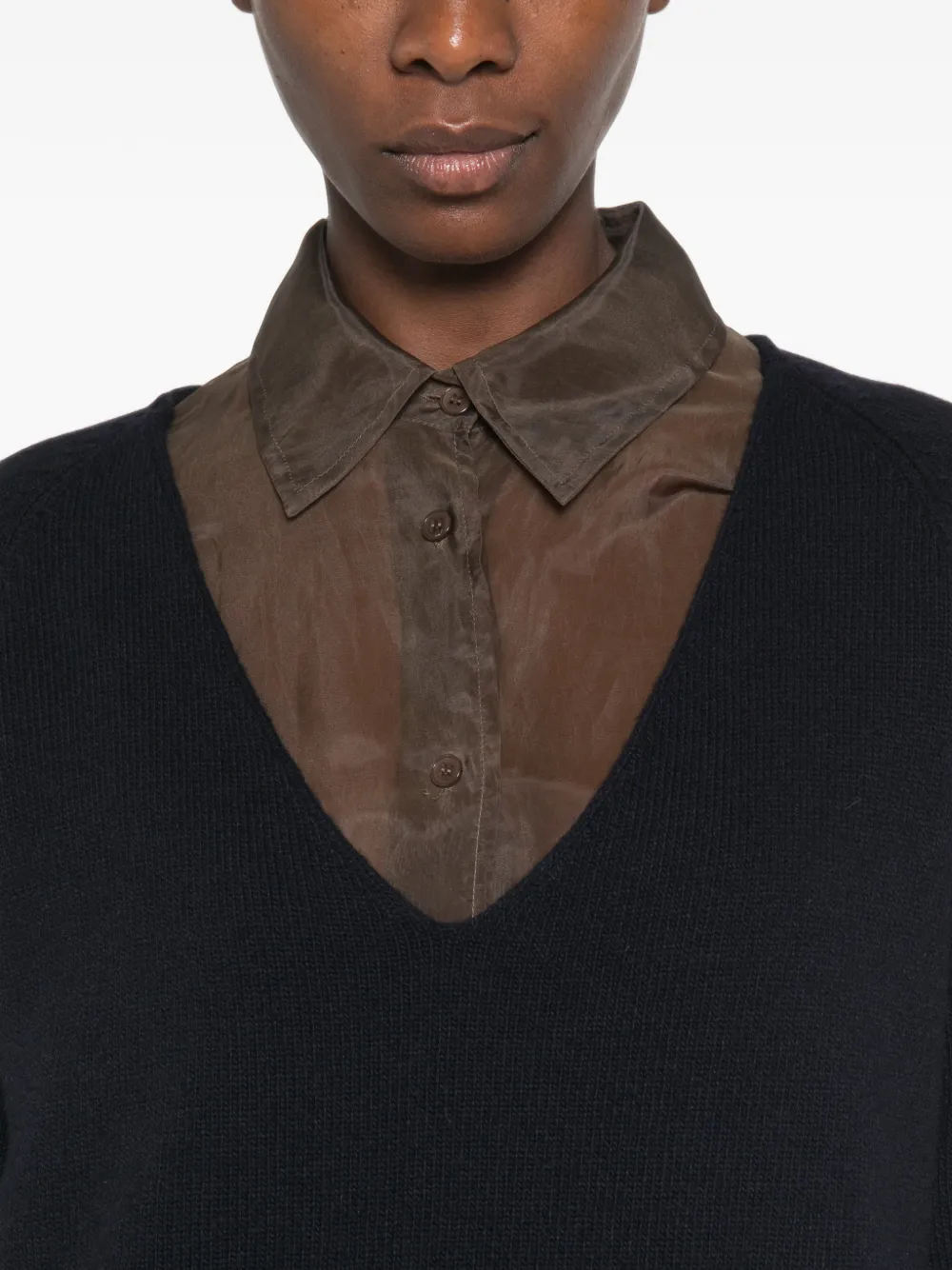 MM6 Maison Margiela Trui met raglan mouwen en V-hals Blauw