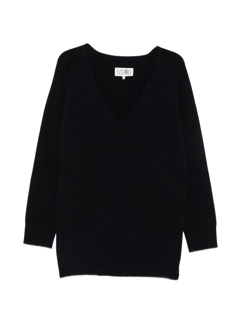 MM6 Maison Margiela Maglione con scollo a V e maniche raglan - Blu