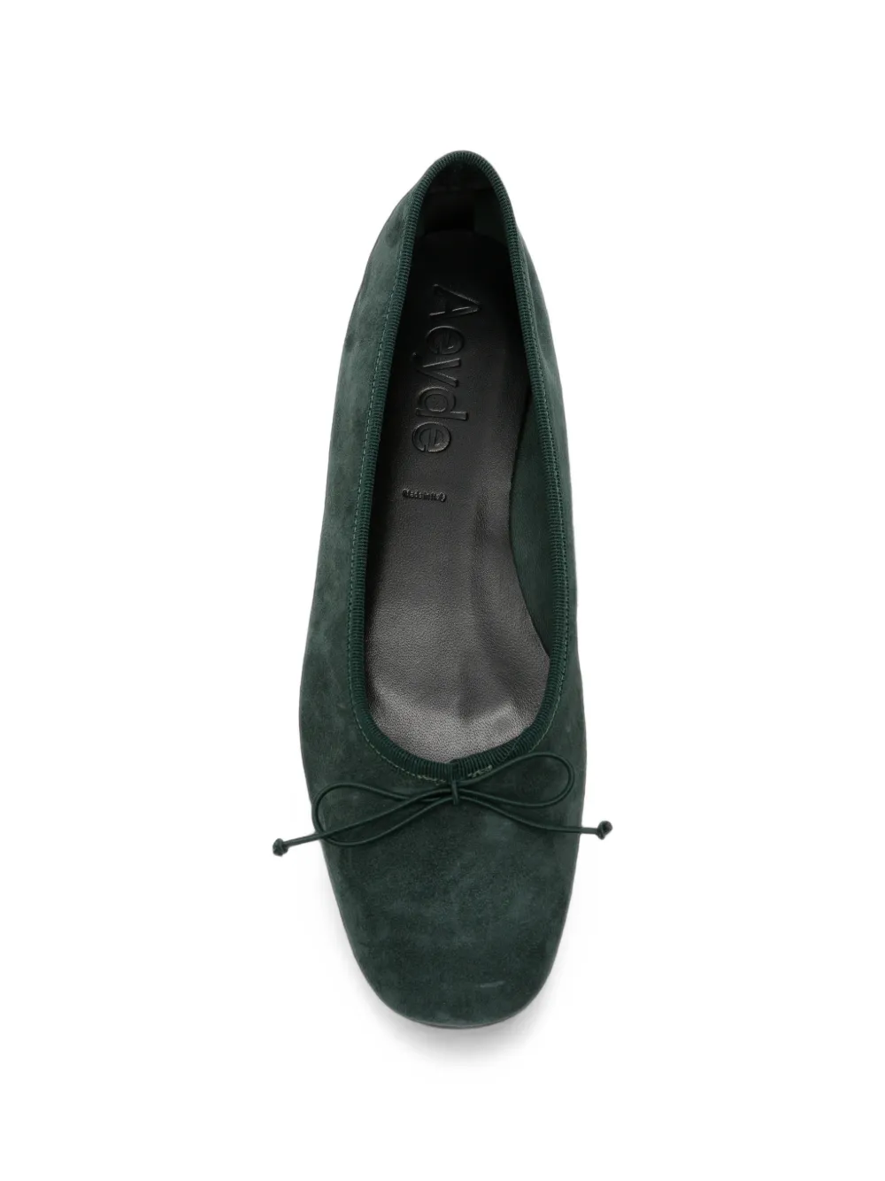 Aeyde bow-detail suede ballet flats Groen