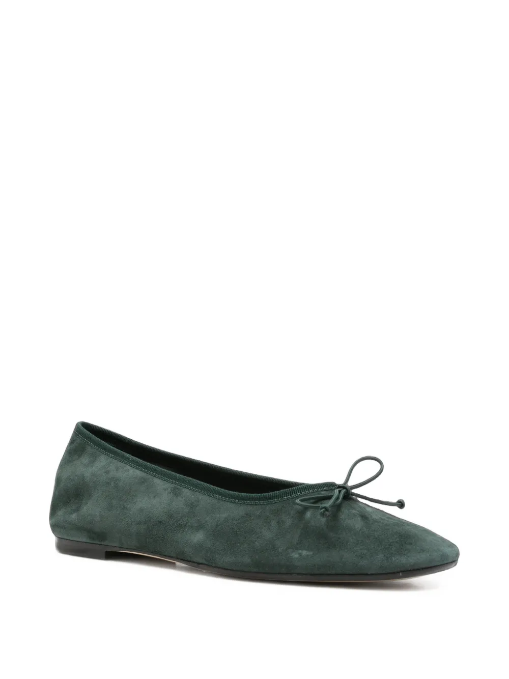 Aeyde bow-detail suede ballet flats Groen