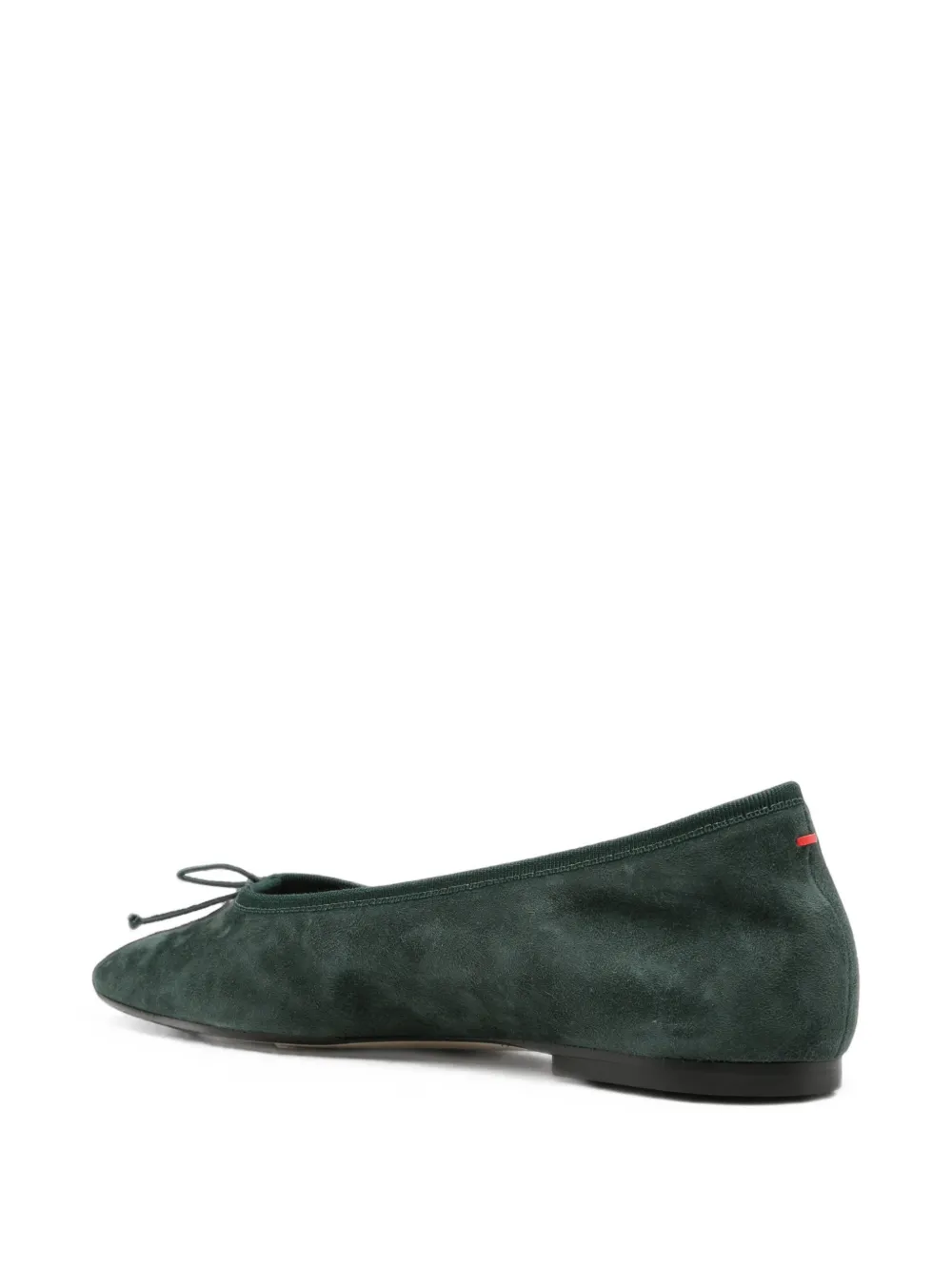Aeyde bow-detail suede ballet flats Groen