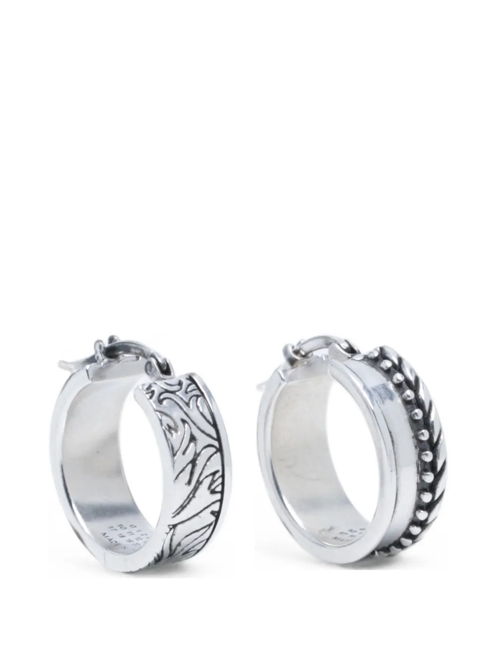 MM6 Maison Margiela Orecchini a cerchio incisi - Argento