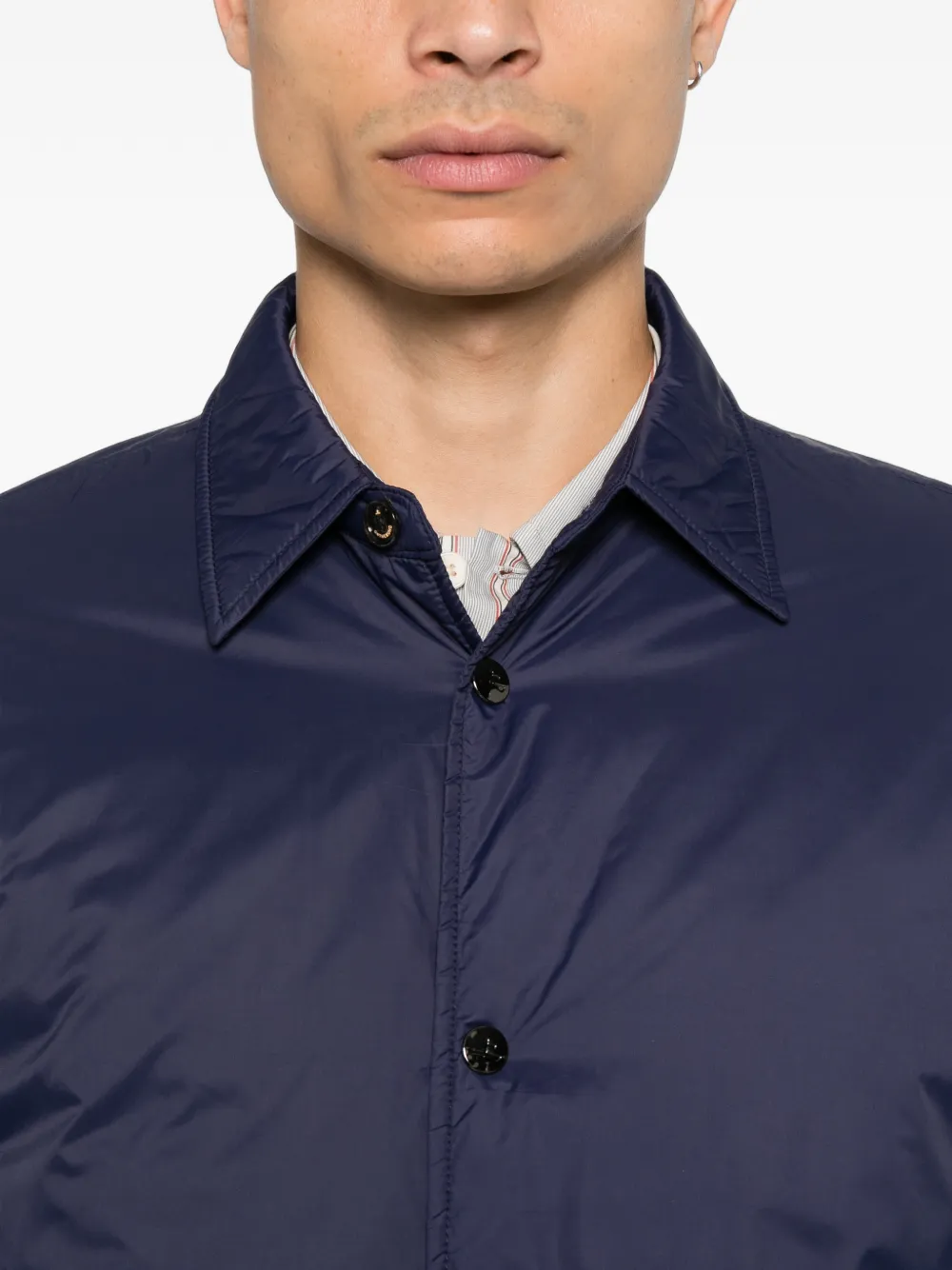 ON THE BUND Aosta shirtjack Blauw
