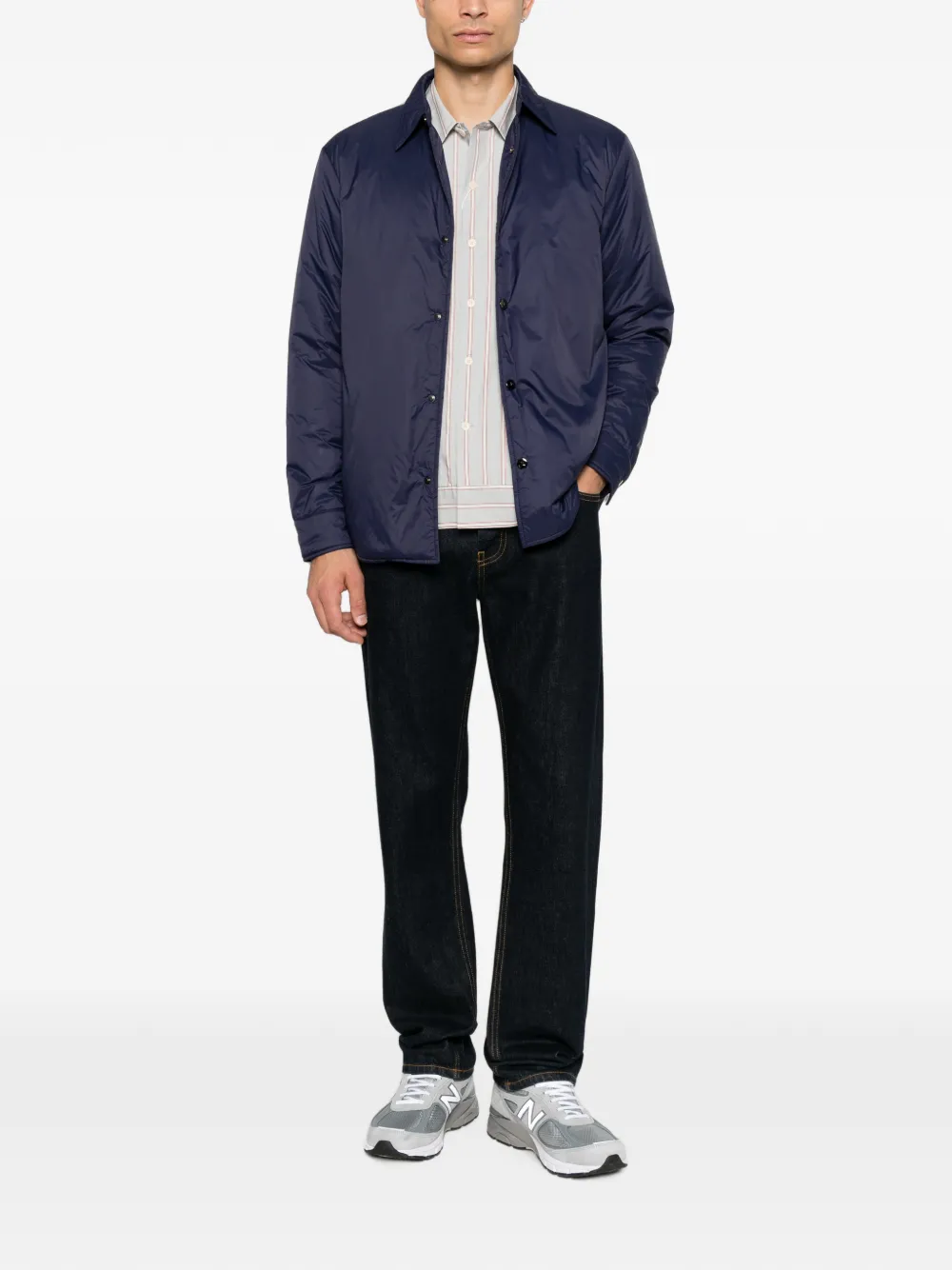 ON THE BUND Aosta shirtjack Blauw