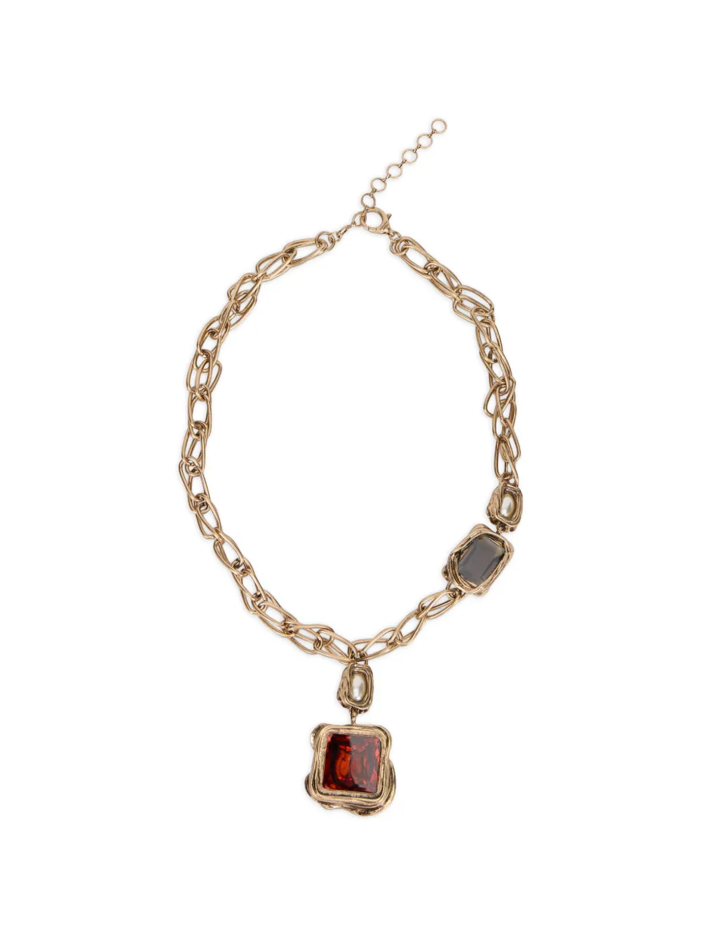 Weekend Max Mara crystal-embellished chain-link necklace - Oro
